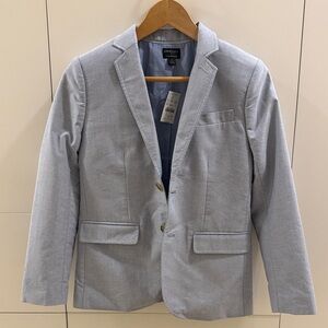 Crewcuts Light Gray /blue Boys’ Oxford suit jacket 12 T